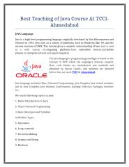 Best Teaching of Java Course At TCCI-Ahmedabad.doc
